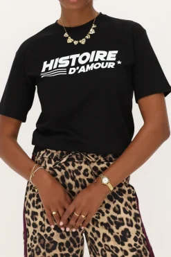 Zwart T-shirt "Histoire D'amour"