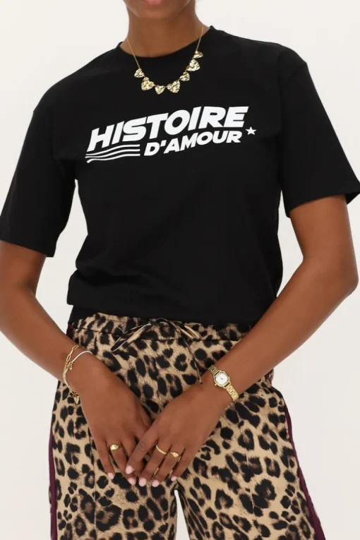 Zwart T-shirt "Histoire D'amour"