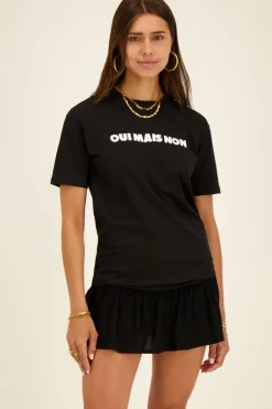 Zwart T-shirt Oui Mais Non