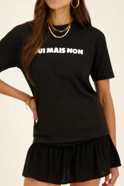 Zwart T-shirt Oui Mais Non