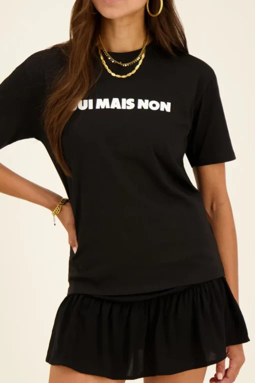 Zwart T-shirt Oui Mais Non