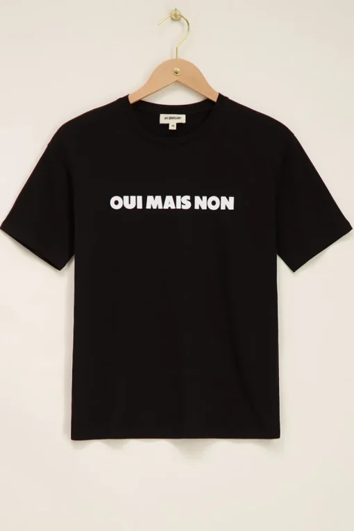 Zwart T-shirt Oui Mais Non