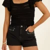 Zwarte Ajour Crop Top