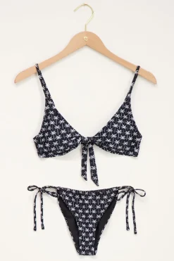 Zwarte Bikini Set Met Palmbomen