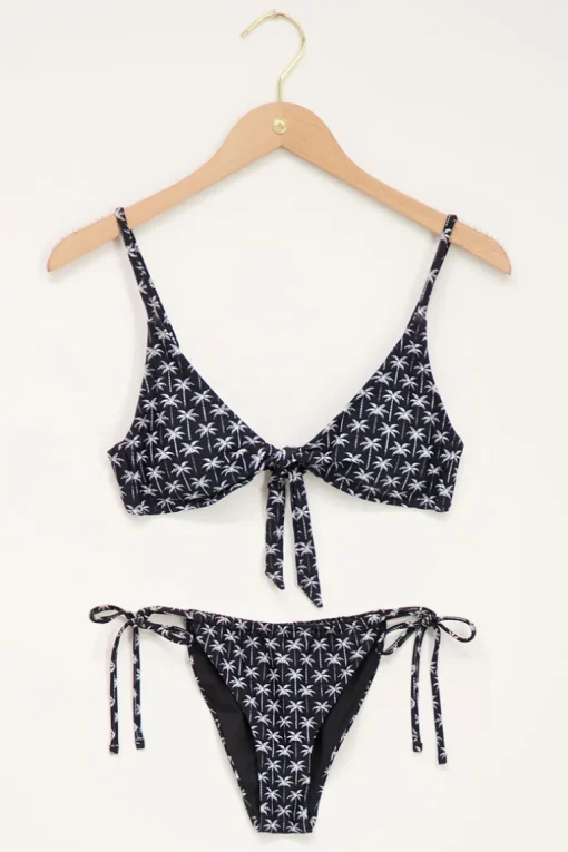 Zwarte Bikini Set Met Palmbomen