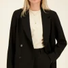Zwarte Blazer Met Dubbele Knopen