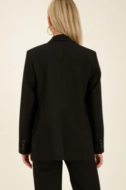 Zwarte Blazer Met Dubbele Knopen