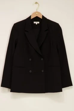 Zwarte Blazer Met Dubbele Knopen