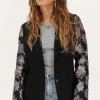 Zwarte Blazer Met Jacquard Mouwen