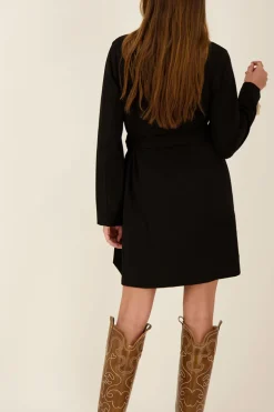 Zwarte Blazer Wikkeljurk