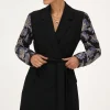 Zwarte Blazerjurk Met Jacquard Mouwen