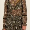 Zwarte Blouse Met Bloemenprint En Chiffon Lurex