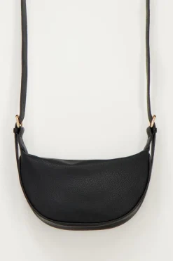 Zwarte Crossbody Tas Met Gouden Rits