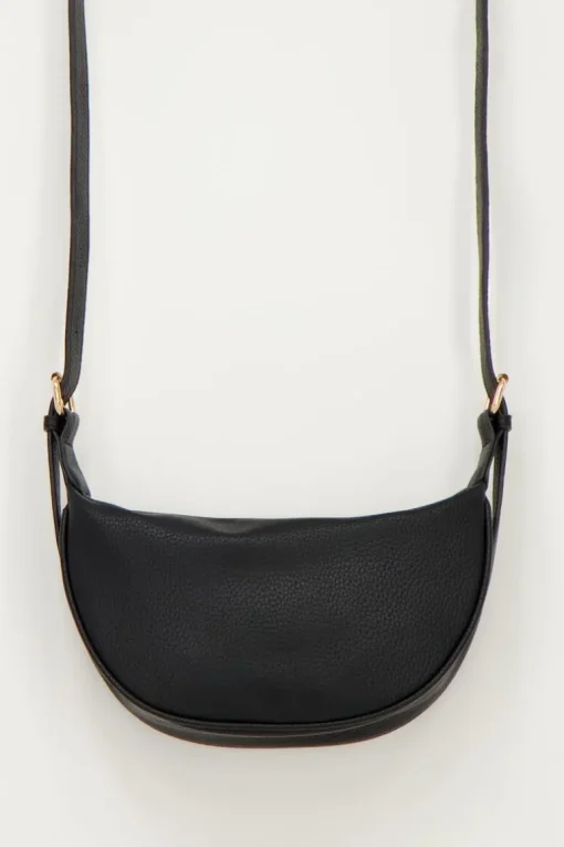 Zwarte Crossbody Tas Met Gouden Rits