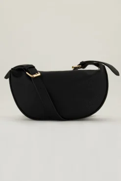 Zwarte Crossbody Tas Met Gouden Rits