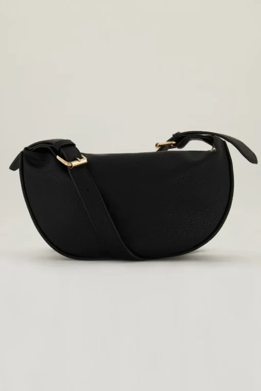 Zwarte Crossbody Tas Met Gouden Rits