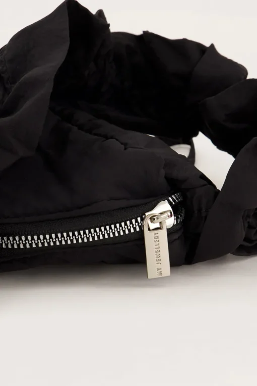 Zwarte Crossbody Tas Met Ruffles