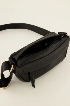 Zwarte Crossbody Tas Met Extra Vak