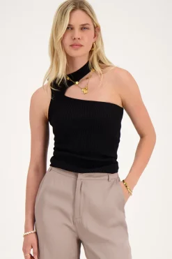Zwarte Cut-out Top