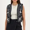 Zwarte Denim Skort Met Overslag En Knoop