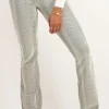 Zwarte Flared Broek Met Wit Patroon