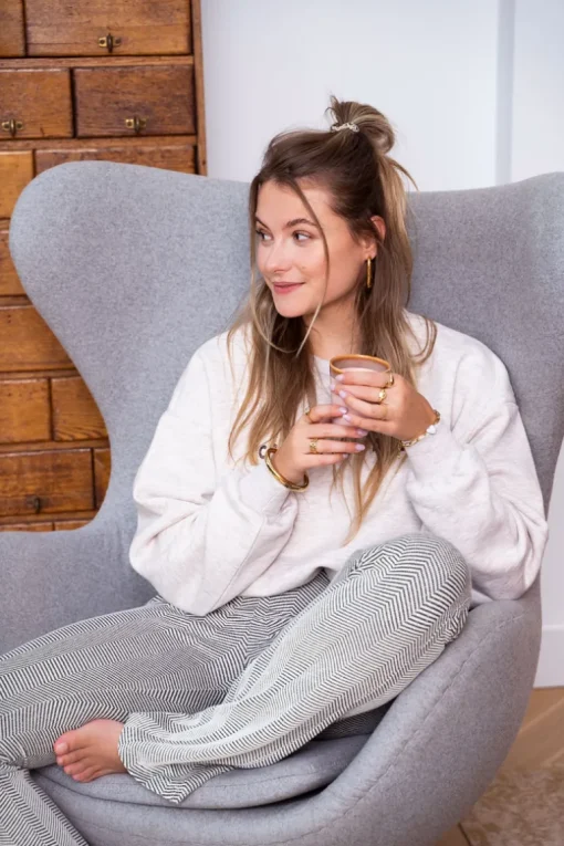 Zwarte Flared Broek Met Wit Patroon