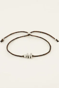 Zwarte Initial Armband