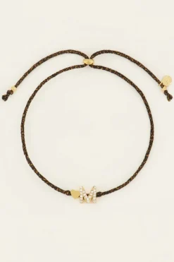 Zwarte Initial Armband