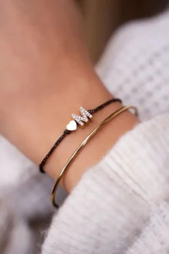 Zwarte Initial Armband