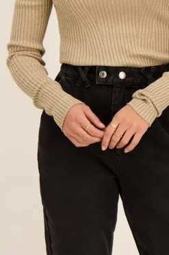 Zwarte Jeans Met Carrot Fit