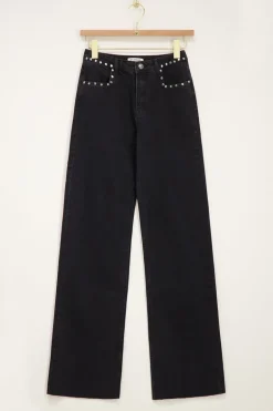 Zwarte Jeans Met Wijde Pijpen & Studs