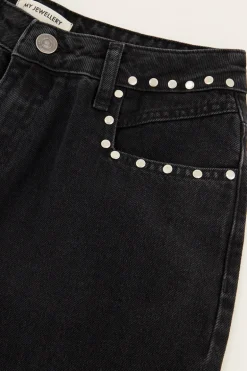 Zwarte Jeans Met Wijde Pijpen & Studs