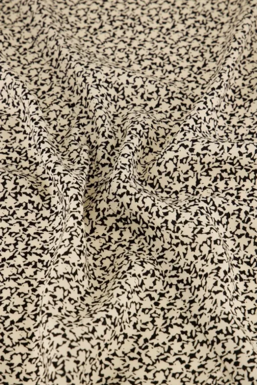 Zwarte Midi Jurk Met Witte Print