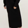 Zwarte Midi Skirt Met Split