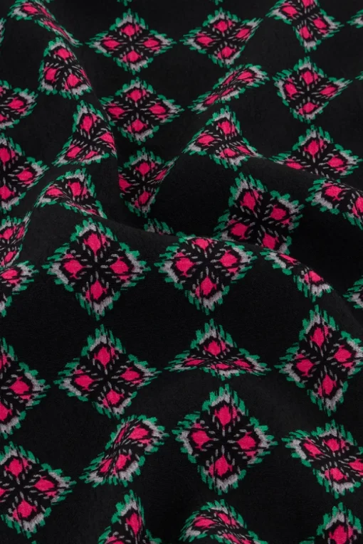 Zwarte One Shoulder Top Met Roze Print