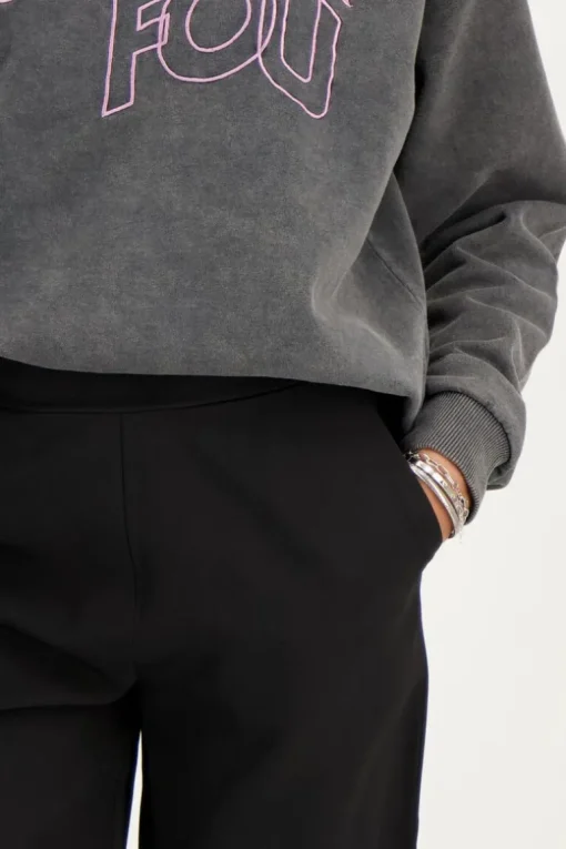 Zwarte Pantalon Met Elastiek