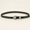 Zwarte Riem Met Embroidery En Zilveren Gesp