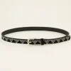 Zwarte Riem Met Zilveren Studs