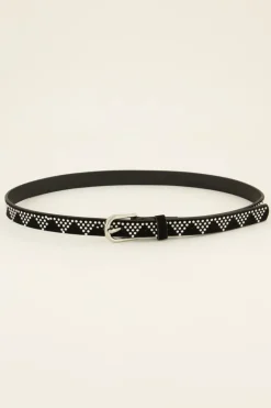 Zwarte Riem Met Zilveren Studs