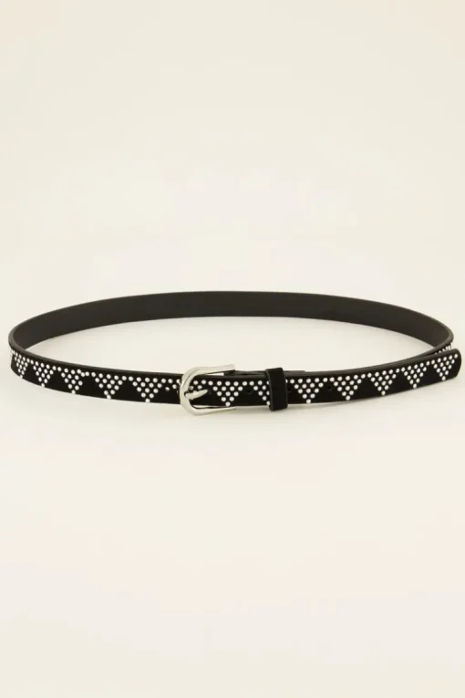 Zwarte Riem Met Zilveren Studs