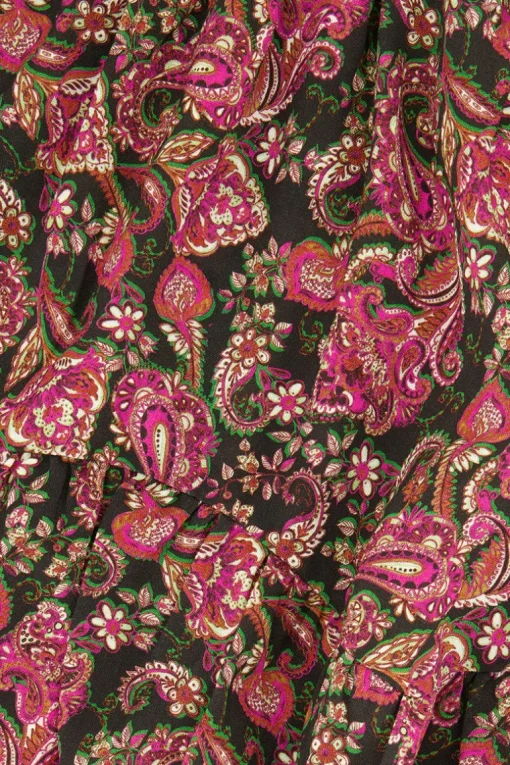 Zwarte Rok Met Gekleurde Paisley Print