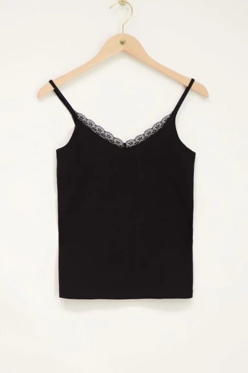 Zwarte Singlet Met Kant