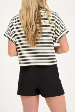 Zwarte Skort Met Overslag En Blinde Rits