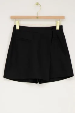 Zwarte Skort Met Overslag