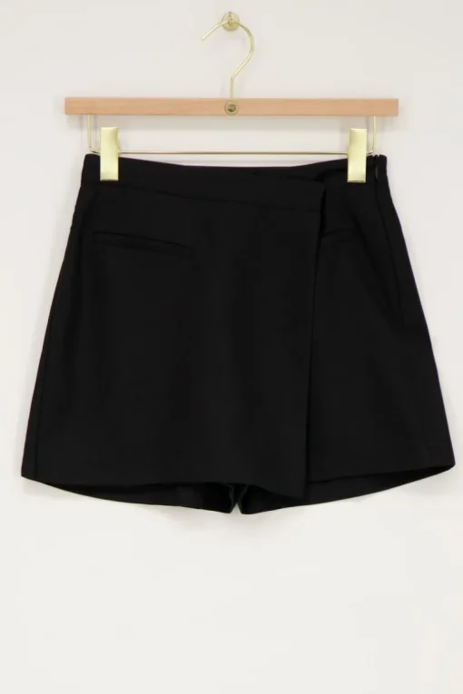 Zwarte Skort Met Overslag