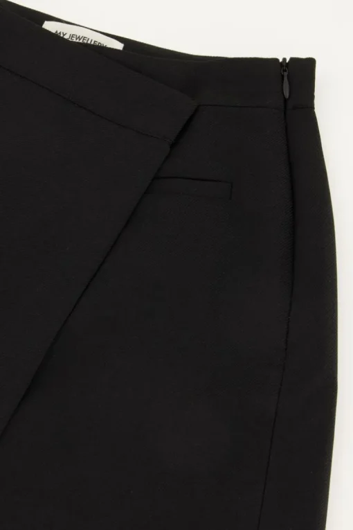 Zwarte Skort Met Overslag