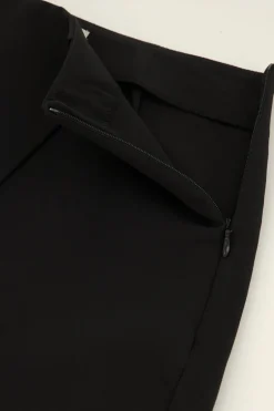 Zwarte Skort Met Overslag En Blinde Rits