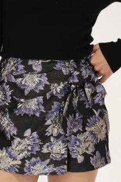 Zwarte Skort Met Paarse Jacquard