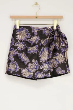 Zwarte Skort Met Paarse Jacquard