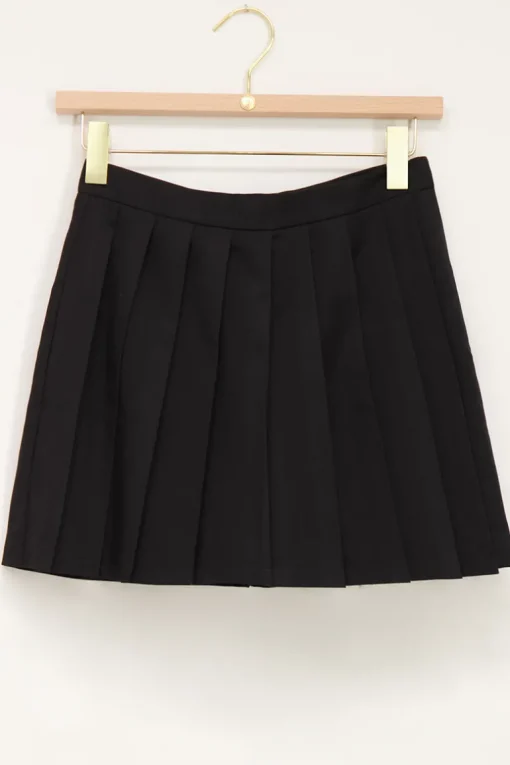 Zwarte Skort Met Plissé